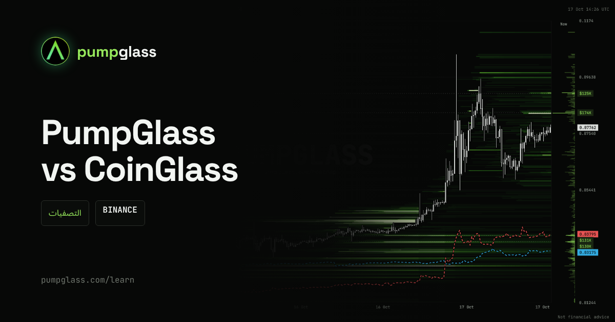 PumpGlass vs CoinGlass: بديل مجاني لخريطة التصفيات في CoinGlass (2026)
